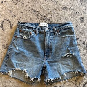 Abercrombie & Fitch Distressed Blue Denim Cutoff Shorts